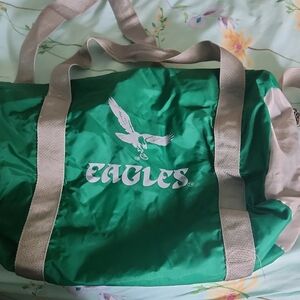 Eagles Green and Tan Duffel Bag
